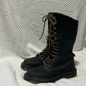 Dr. Marten Lace Up Floral Fold-Over Mid-Calf “Aleina” Boot